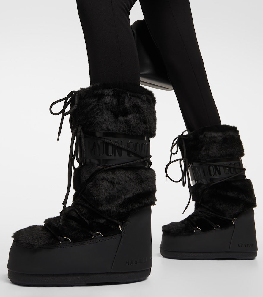 Moon Boot Icon snow boots in Black - Mid Heel Boots