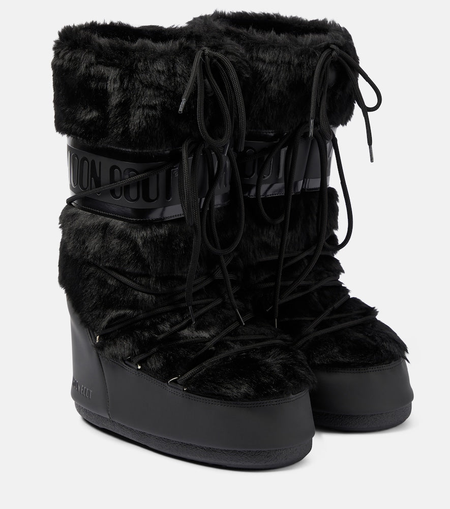Moon Boot Icon snow boots in Black - Mid Heel Boots