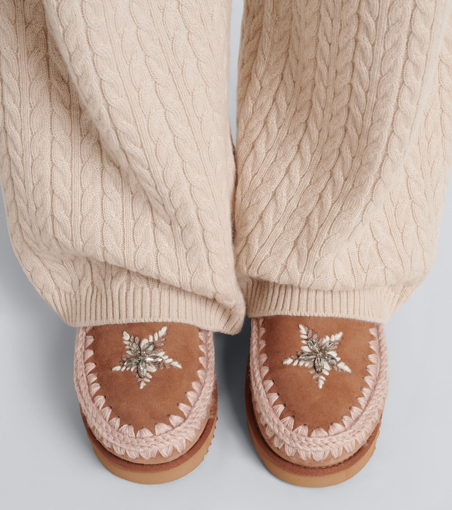 Mou 18 embellished suede ankle boots (Brown) - Flat Boots