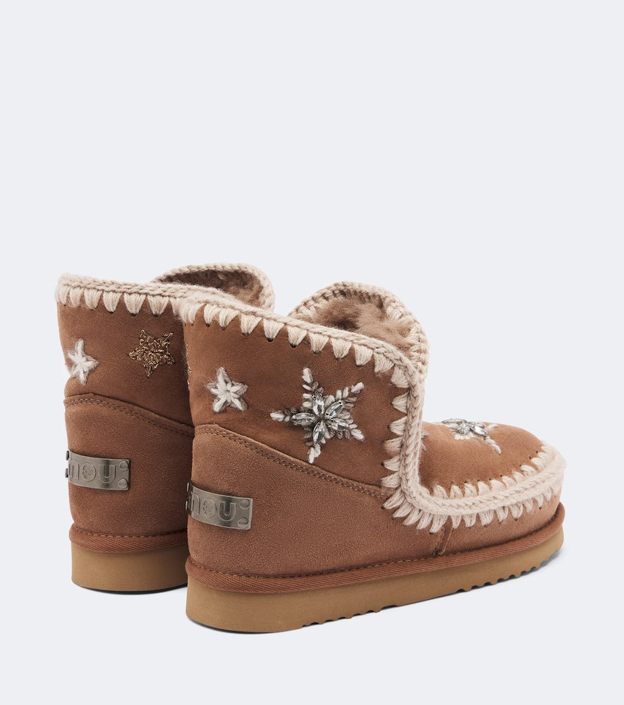 Mou 18 embellished suede ankle boots (Brown) - Flat Boots