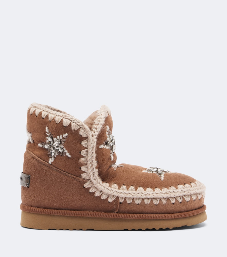 Mou 18 embellished suede ankle boots (Brown) - Flat Boots