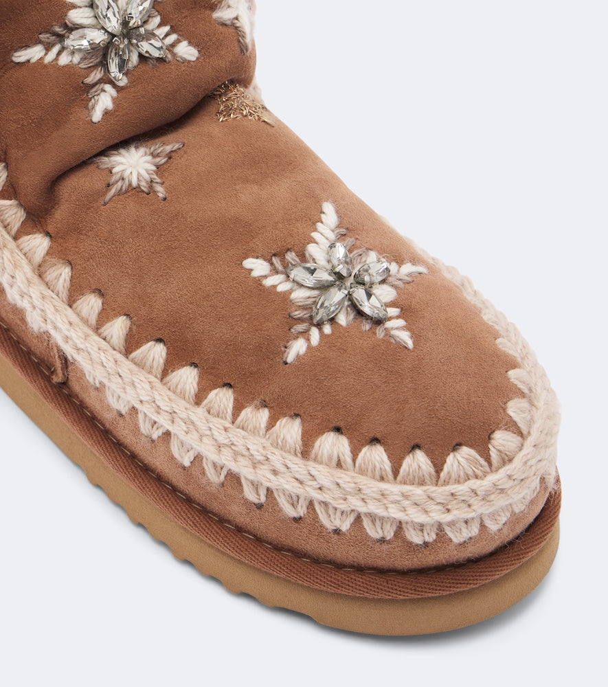 Mou 18 embellished suede ankle boots (Brown) - Flat Boots