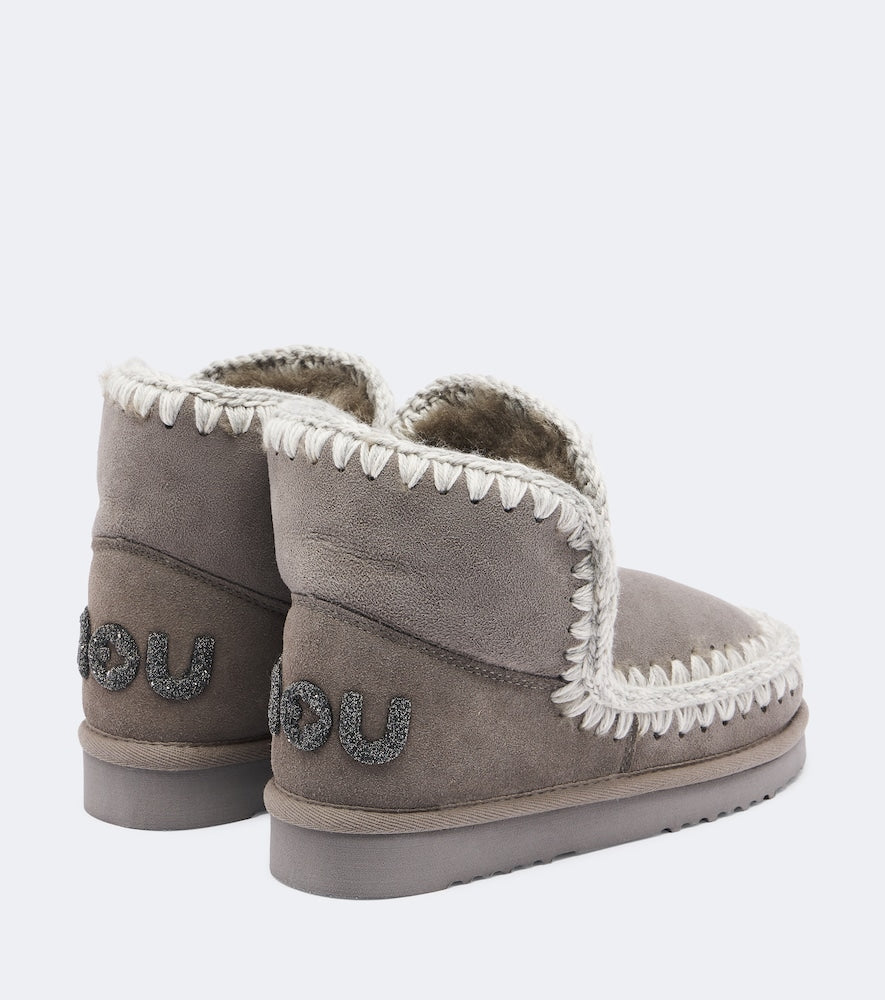 Grey Mou 18 shearling-lined suede ankle boots - Flat Boots