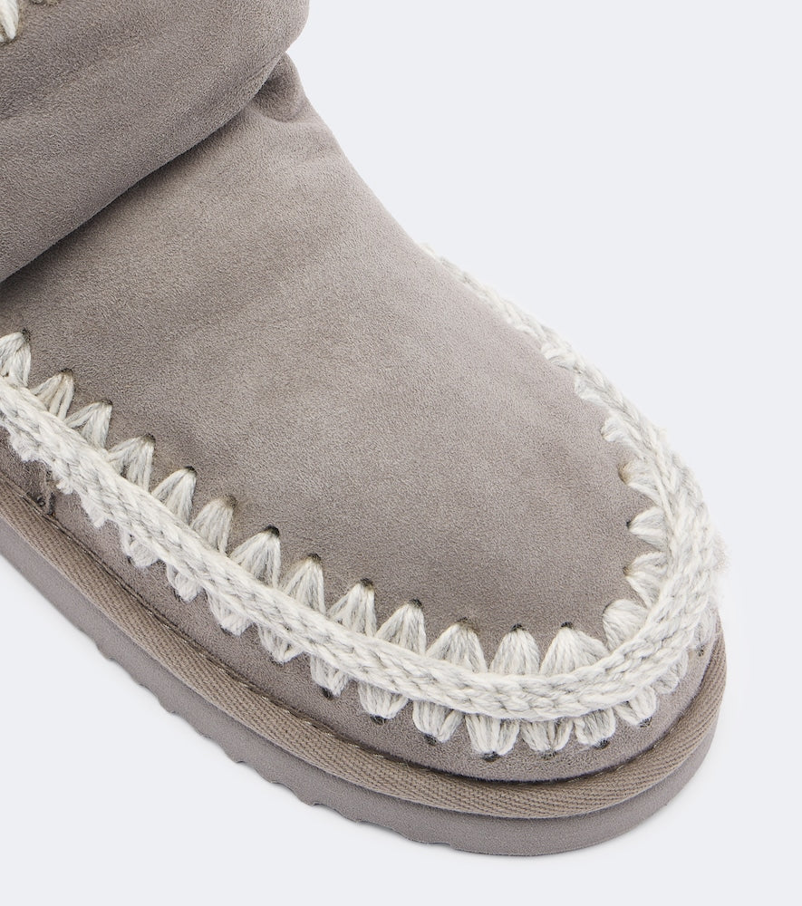 Grey Mou 18 shearling-lined suede ankle boots - Flat Boots