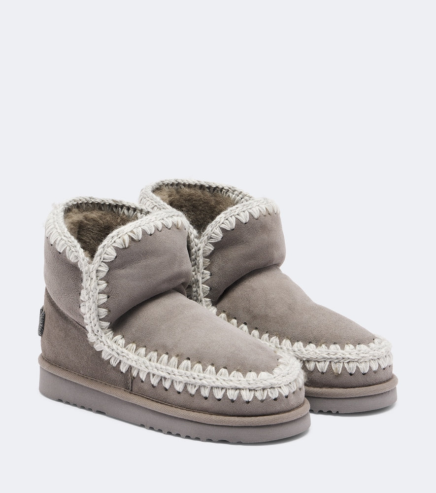 Grey Mou 18 shearling-lined suede ankle boots - Flat Boots