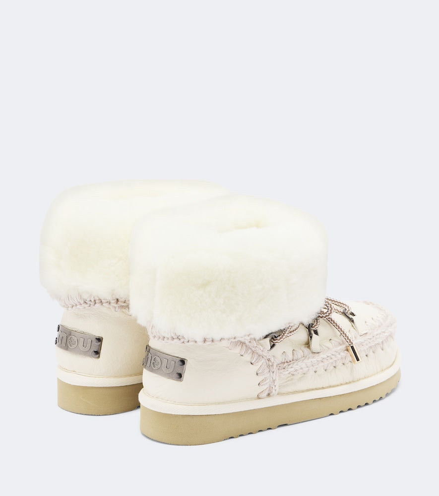 Mou 24 shearling-lined leather ankle boots - White Flat Boots