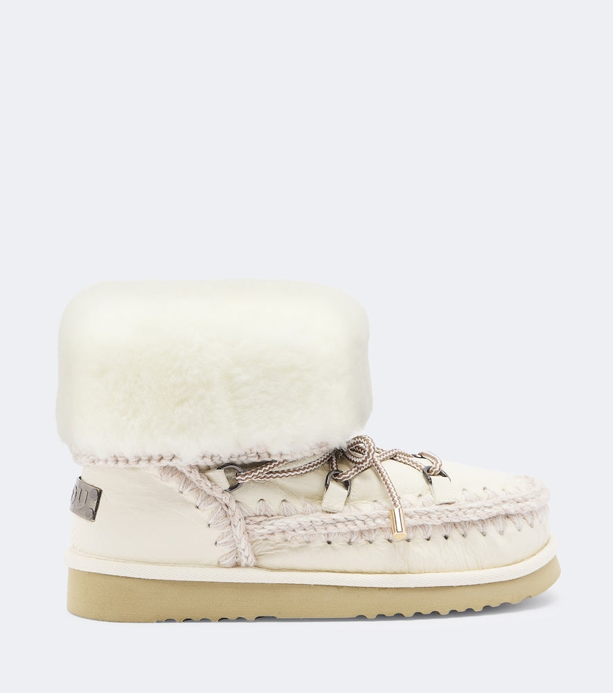Mou 24 shearling-lined leather ankle boots - White Flat Boots