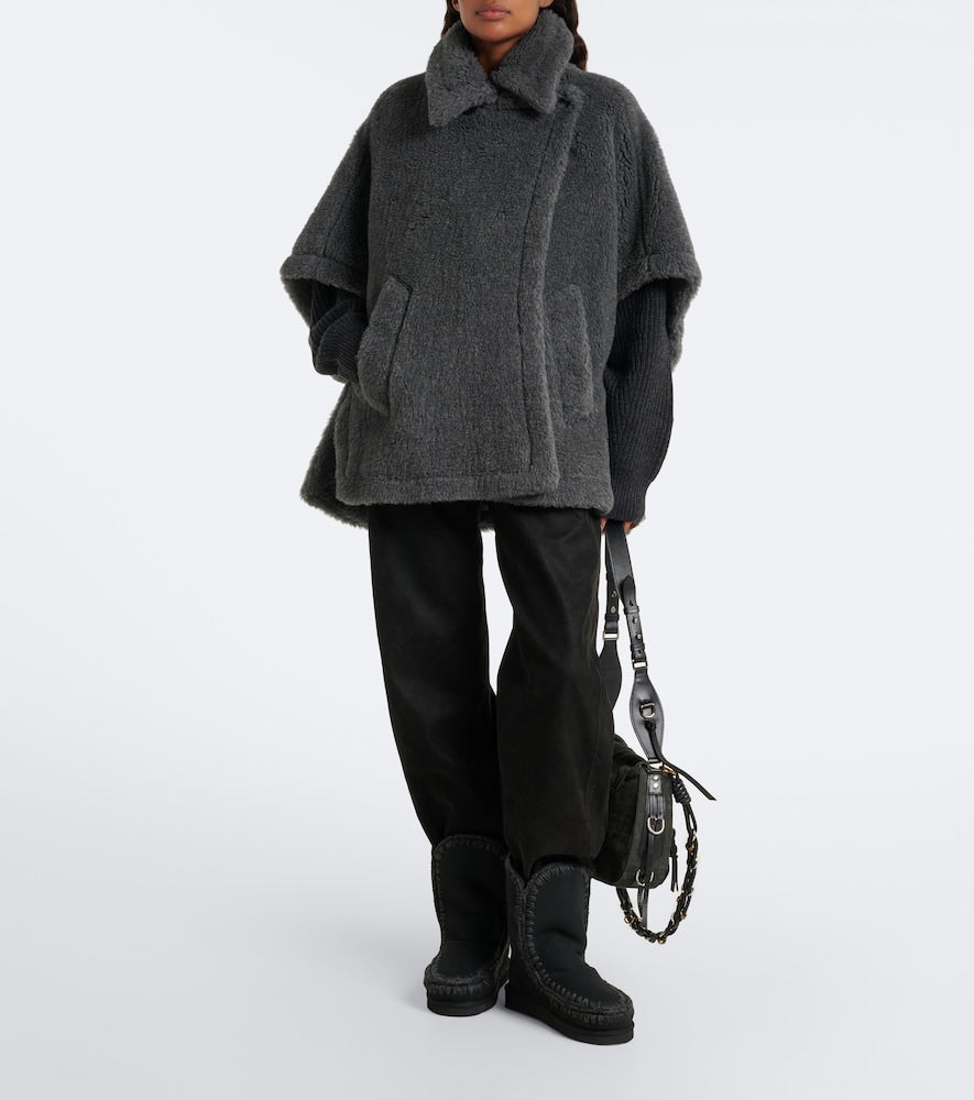 Mou 24 shearling-lined suede mid-calf boots in Black - Flat Boots