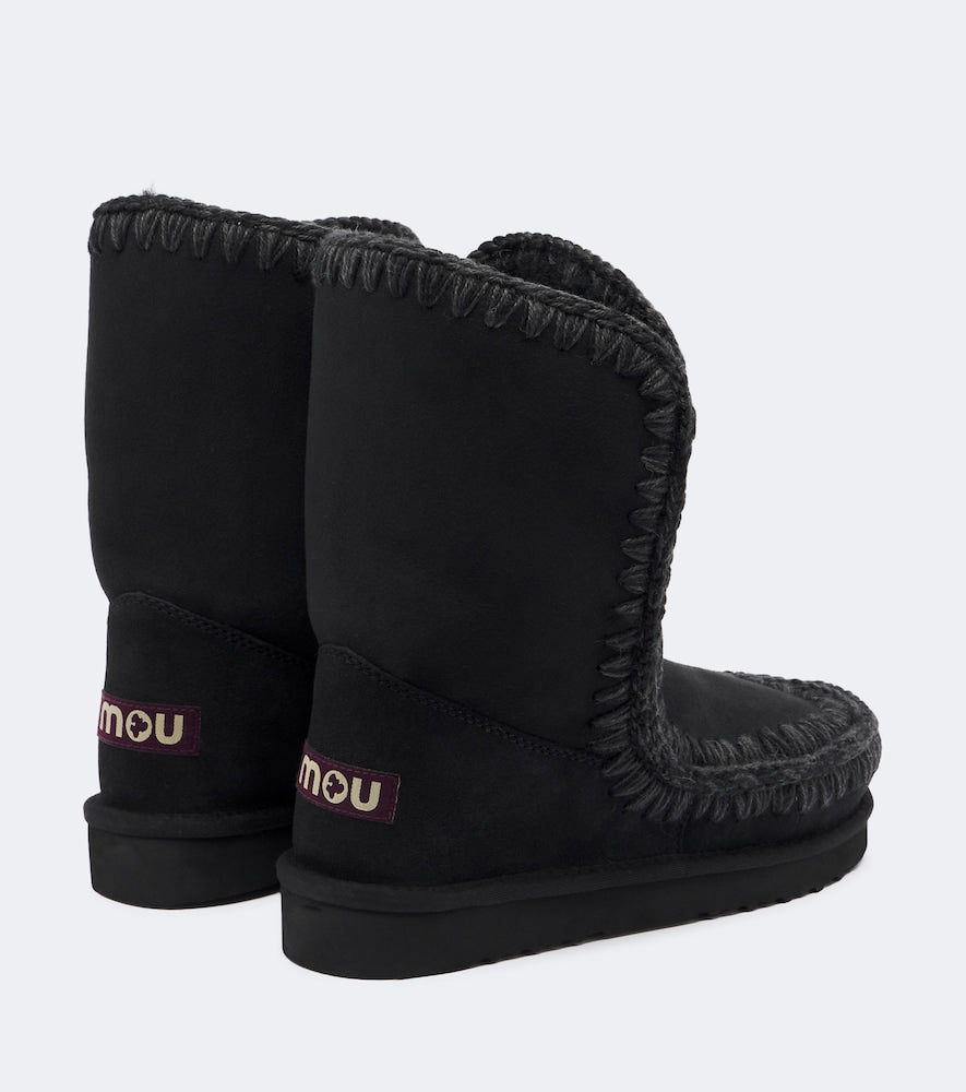 Mou 24 shearling-lined suede mid-calf boots in Black - Flat Boots