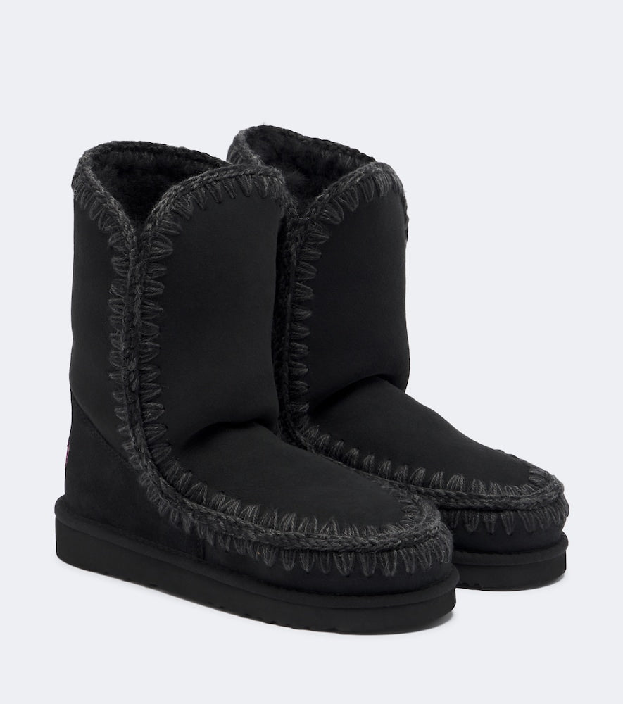 Mou 24 shearling-lined suede mid-calf boots in Black - Flat Boots