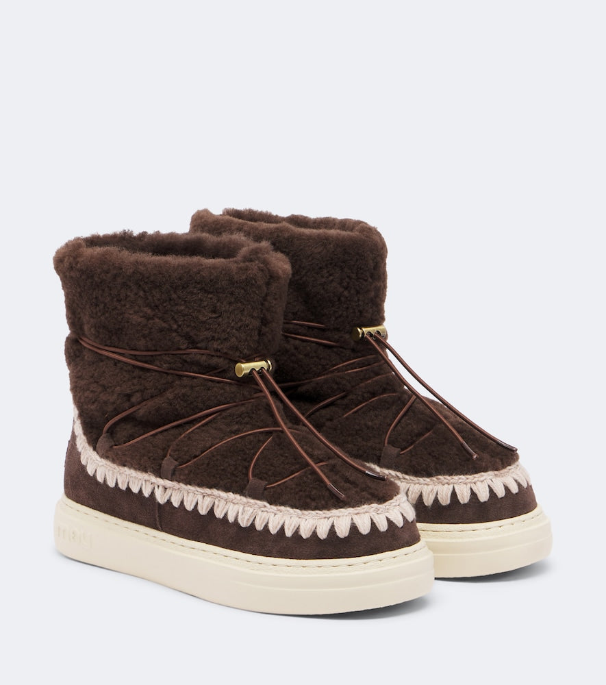 Brown Mou Sneaker Bold shearling ankle boots - Flat Boots