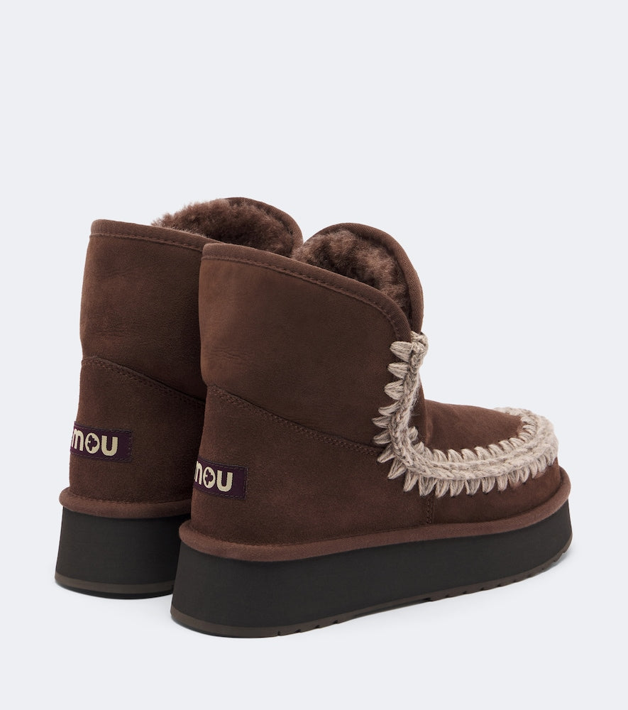 Mou Suede platform ankle boots - Brown Flat Boots