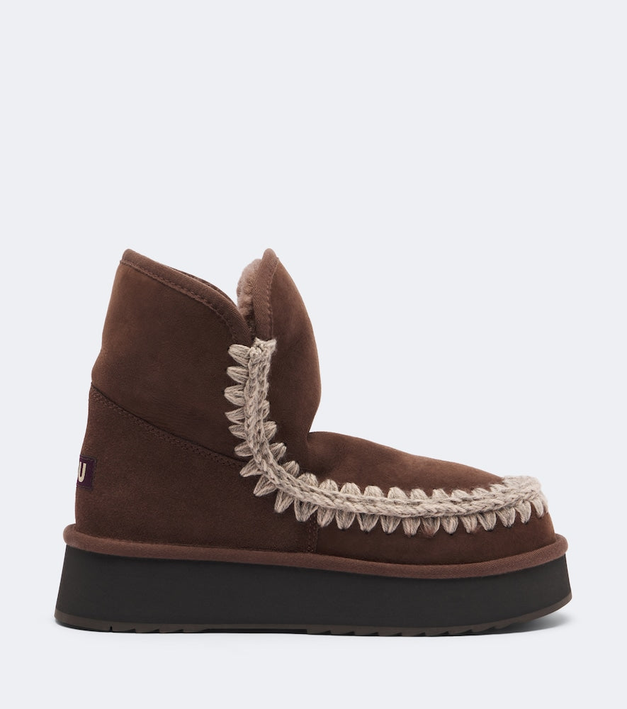 Mou Suede platform ankle boots - Brown Flat Boots