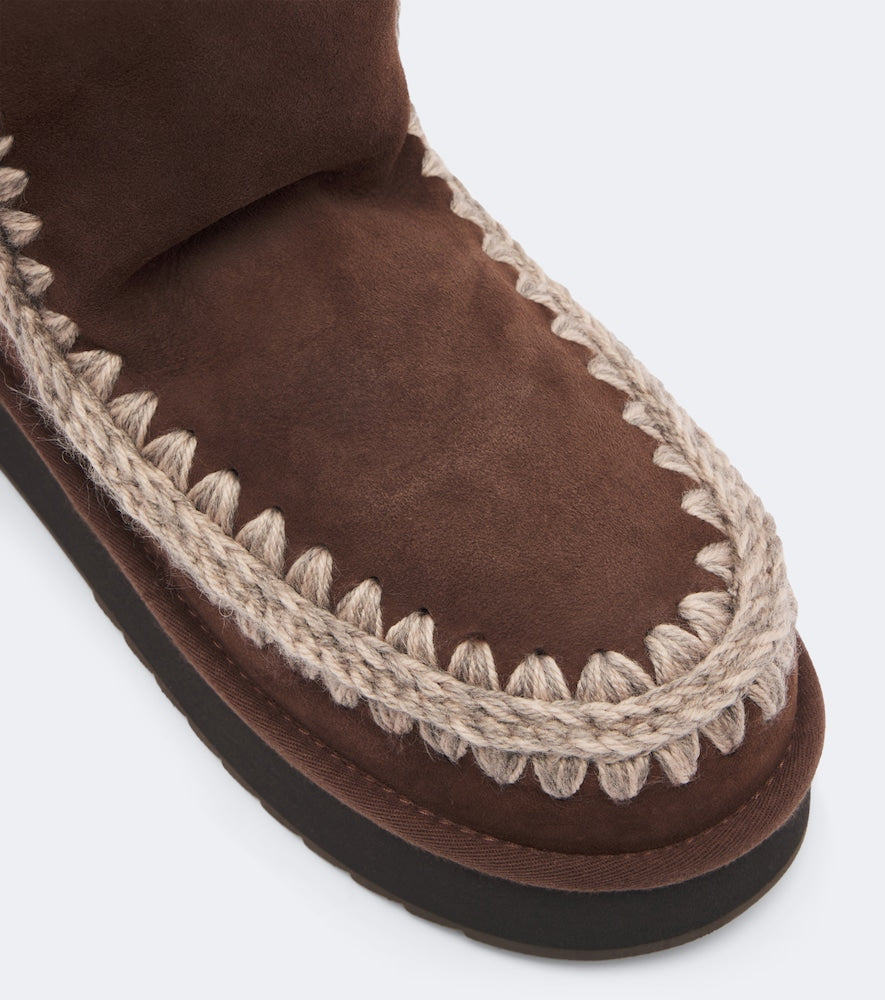Mou Suede platform ankle boots - Brown Flat Boots