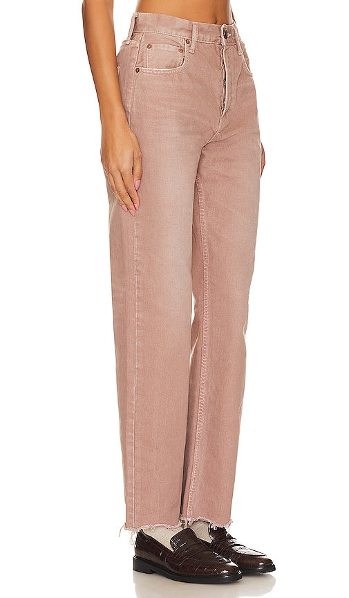 Moussy Vintage Emery Wide Straight in Beige