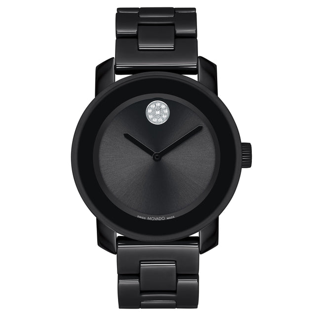 Movado BOLD Black Ceramic Crystal Accent Bracelet Watch | 36mm | 3600803