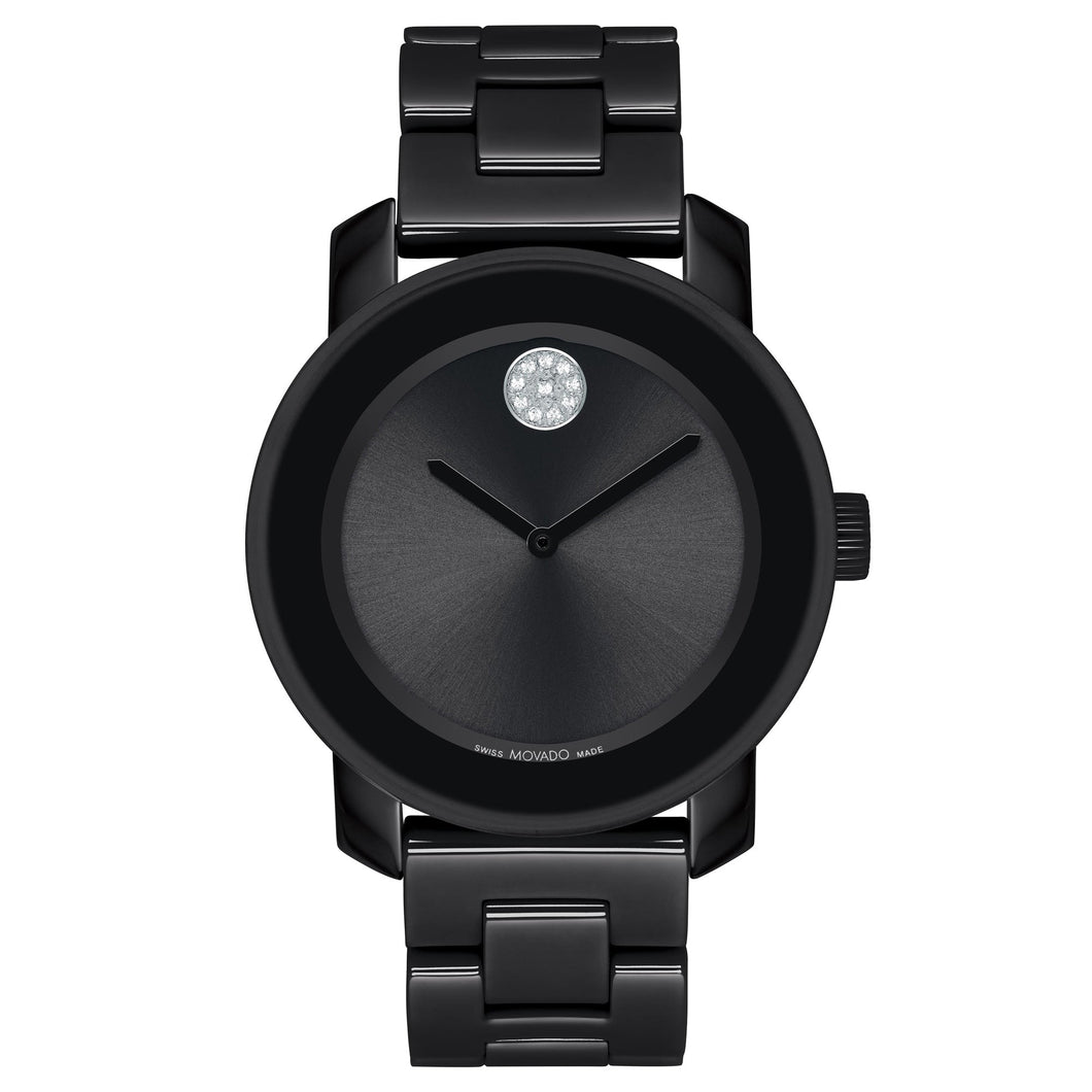 Movado BOLD Black Ceramic Crystal Accent Bracelet Watch | 36mm | 3600803