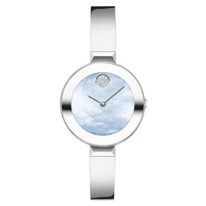 Movado BOLD Crystal Accent and Stainless Steel Bangle Bracelet Watch | 28mm | 3600937