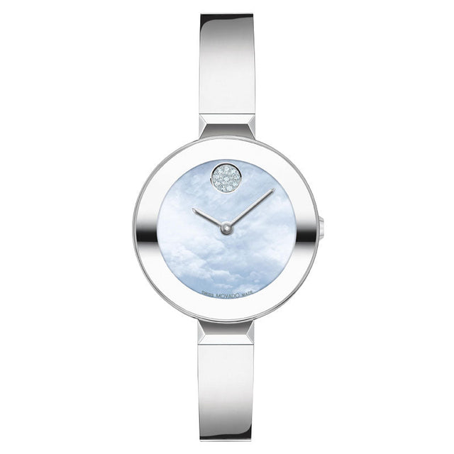 Movado BOLD Crystal Accent and Stainless Steel Bangle Bracelet Watch | 28mm | 3600937