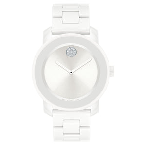 Movado BOLD Crystal Accent and White Ceramic Bracelet Watch | 36.3mm | 3600802