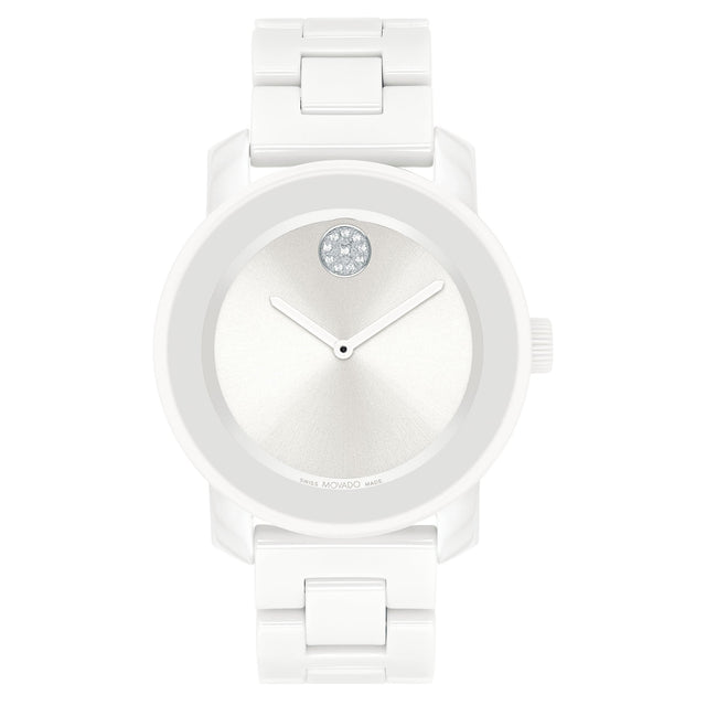 Movado BOLD Crystal Accent and White Ceramic Bracelet Watch | 36.3mm | 3600802