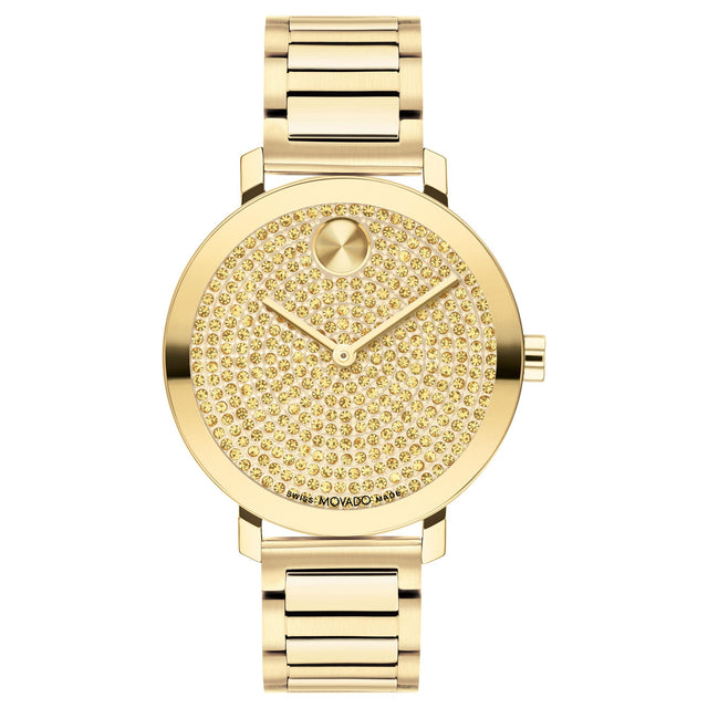 Movado BOLD Evolution Crystal Dial and Ionic-Plated Yellow Gold Bracelet Watch | 34mm | 3601152
