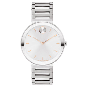 Movado BOLD Horizon Silver Dial Stainless Steel Watch | 34mm | 3601090