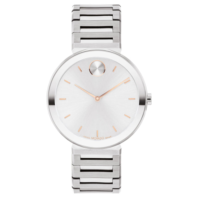 Movado BOLD Horizon Silver Dial Stainless Steel Watch | 34mm | 3601090