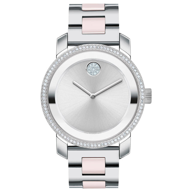 Movado BOLD Two-Tone Blush Pink Ceramic and Stainless Steel Watch | 36mm | 3600881