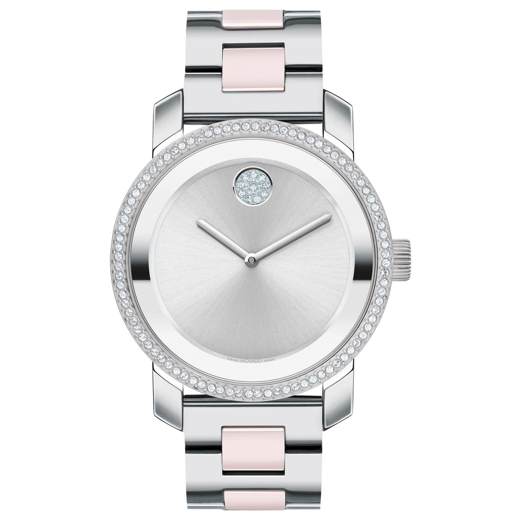 Movado BOLD Two-Tone Blush Pink Ceramic and Stainless Steel Watch | 36mm | 3600881