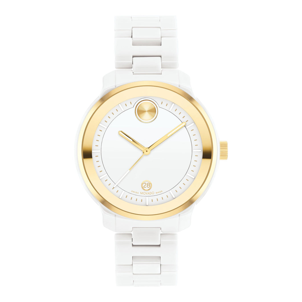 Movado BOLD Verso White Ceramic Bracelet Watch | 38.5mm | 3600934