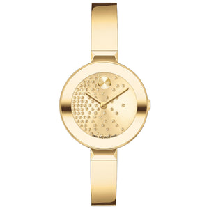 Movado BOLD Yellow Gold Plated Bangle Bracelet 28mm - 3601161