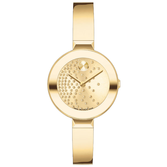 Movado BOLD Yellow Gold Plated Bangle Bracelet 28mm - 3601161