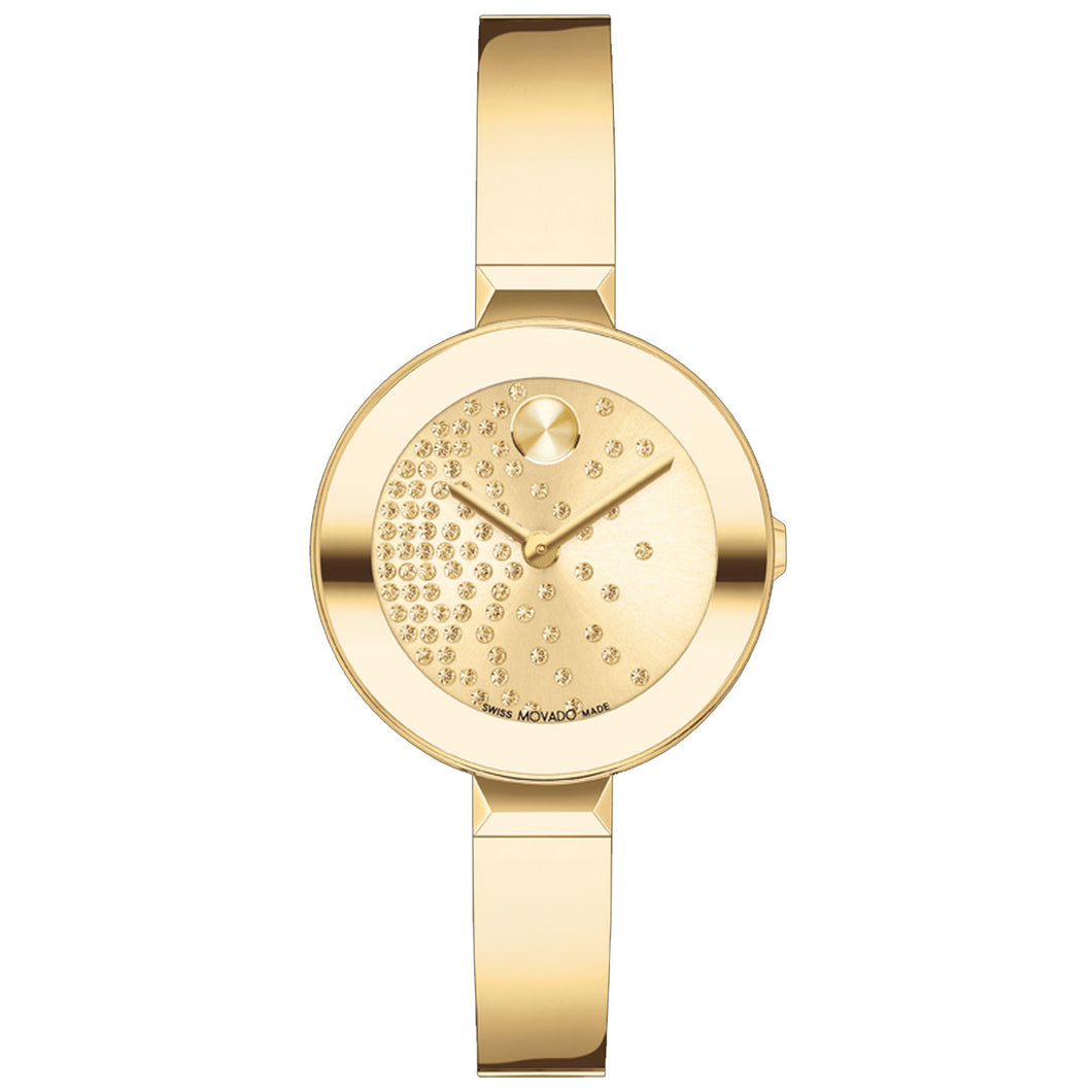 Movado BOLD Yellow Gold Plated Bangle Bracelet 28mm - 3601161
