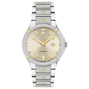 Movado SE Automatic Diamond Bezel Champagne Dial Two-Tone Watch | 33mm | 0607683