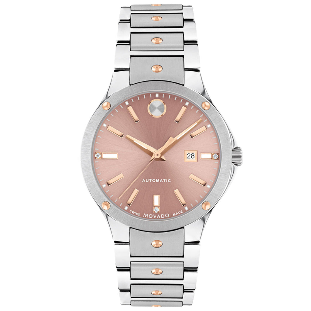 Movado SE Automatic Rose Dial Two-Tone Bracelet Watch 33mm - 0607936