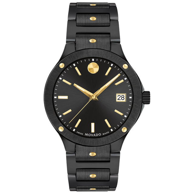 Movado SE Black Ceramic and Yellow Gold PVD Bracelet Watch | 33mm | 0607741