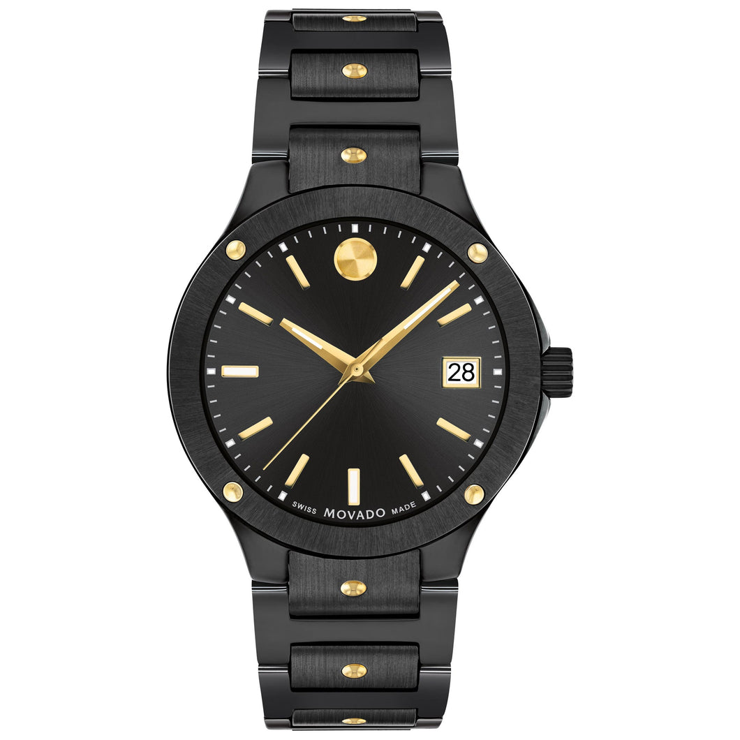 Movado SE Black Ceramic and Yellow Gold PVD Bracelet Watch | 33mm | 0607741