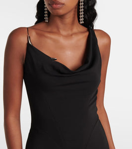 Mugler Asymmetric crêpe gown