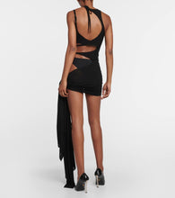 Mugler Asymmetric cutout crêpe beach dress