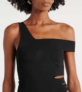 Mugler Asymmetric cutout midi dress