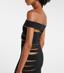Mugler Asymmetric cutout midi dress