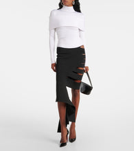 Mugler Asymmetric cutout midi skirt