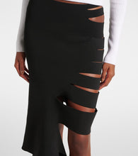 Mugler Asymmetric cutout midi skirt