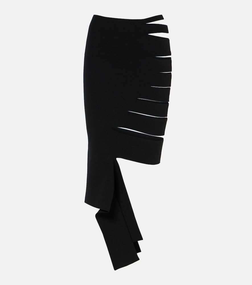 Mugler Asymmetric cutout midi skirt - Mugler 不对称镂空中长裙