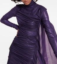 Mugler Asymmetric draped chiffon minidress