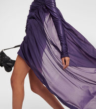 Mugler Asymmetric draped chiffon minidress