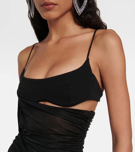 Mugler Asymmetric gathered minidress