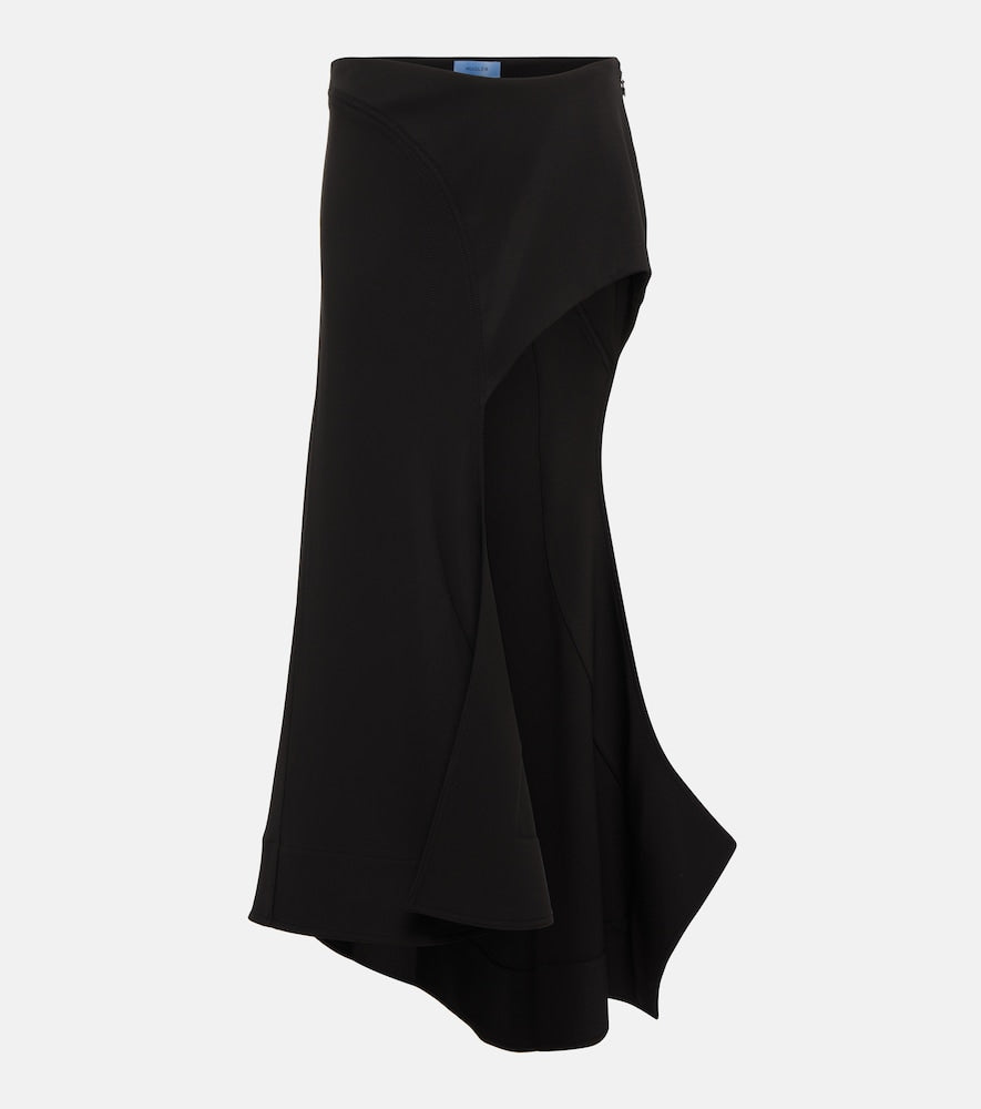 Mugler Asymmetric jersey midi skirt - Mugler 不对称针织中长裙