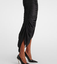 Mugler Asymmetric ruched midi dress